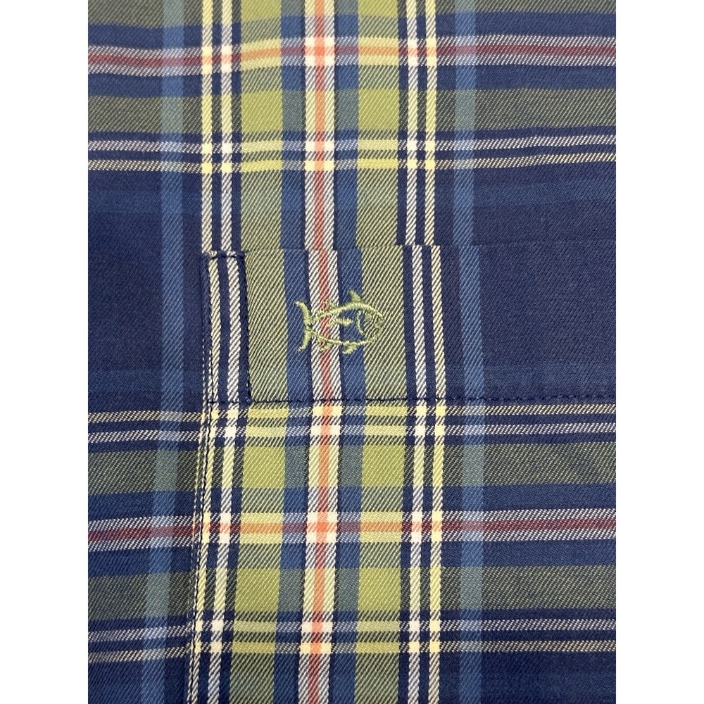 Southern Tide Button Down Shirt Mens M Blue Plaid Classic Fit Long Sleeve - Picture 3 of 8